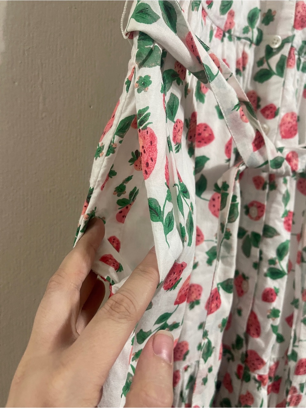 J. Crew White Strawberry Print Button-Up Sleeveless Shirt Dress - Picture 4 of 5